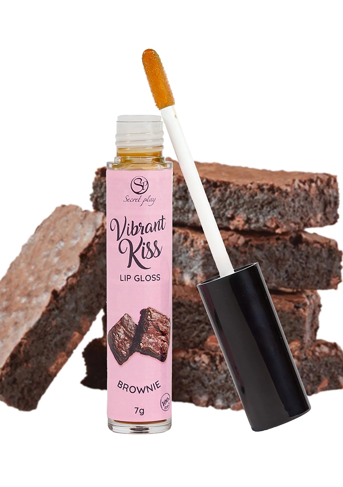 Bestel: Lip Gloss Vibrant Kiss by Secret Play - bij Happytoys.nl, happytoys.be, Happytoys.ae: erotische sex webshop | liever Happy dan Easy ⭐⭐⭐⭐⭐ - Brownie - 92321 - BROWNIE - 6