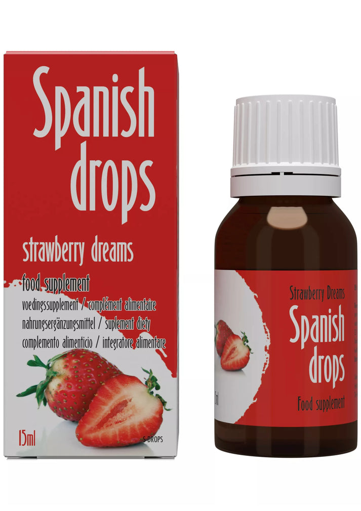 Bestel: Spanish Drops 15 ml by Cobeco - bij Happytoys.nl, happytoys.be, Happytoys.ae: erotische sex webshop | liever Happy dan Easy ⭐⭐⭐⭐⭐ - Strawberry - 92550 - STRAWBERRY - 15