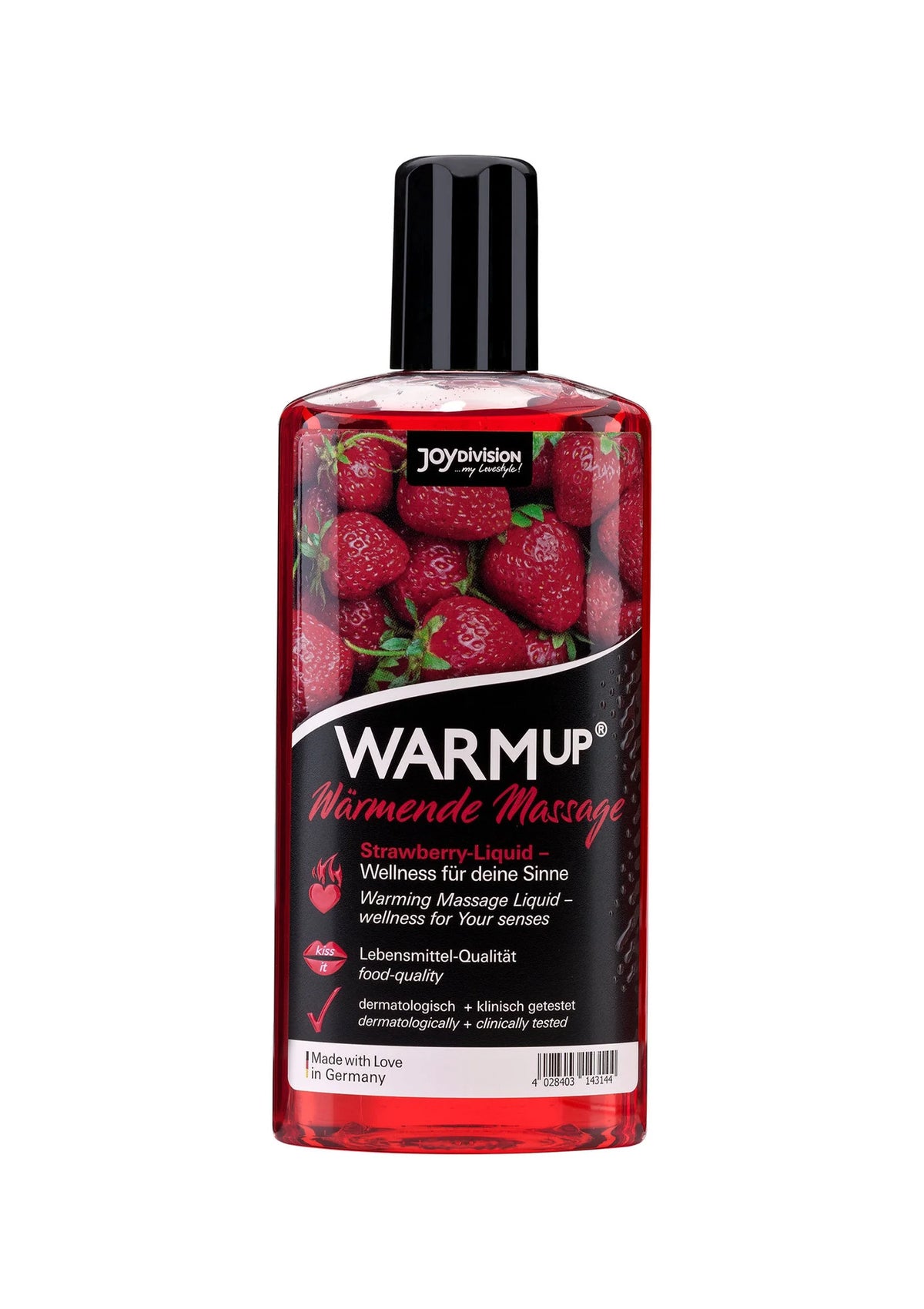 Bestel: Warmup Massage Oil 150 ml by Joy Division - drogisterij bij Happytoys.nl, happytoys.be, Happytoys.ae: erotische sex webshop | liever Happy dan Easy ⭐⭐⭐⭐⭐ - Strawberry - 93539 - STRAWBERRY - 150