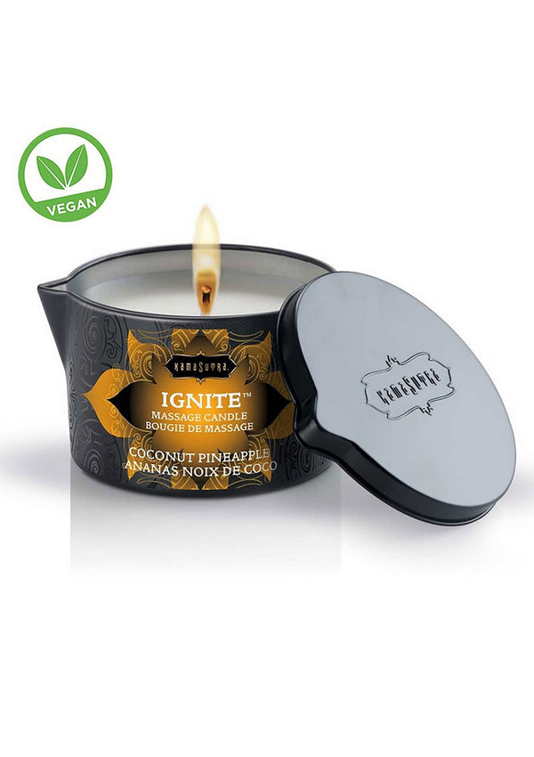 Bestel: Ignite Massage Candle 170 gr by Kamasutra - bij Happytoys.nl, happytoys.be, Happytoys.ae: erotische sex webshop | liever Happy dan Easy βββββ - Coconut - 94006 - COCONUT - 170