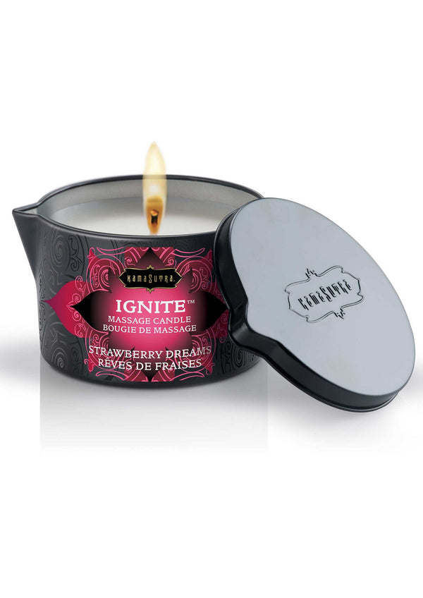 Bestel: Ignite Massage Candle 170 gr by Kamasutra - bij Happytoys.nl, happytoys.be, Happytoys.ae: erotische sex webshop | liever Happy dan Easy βββββ - Strawberry - 94006 - STRAWBERRY - 170