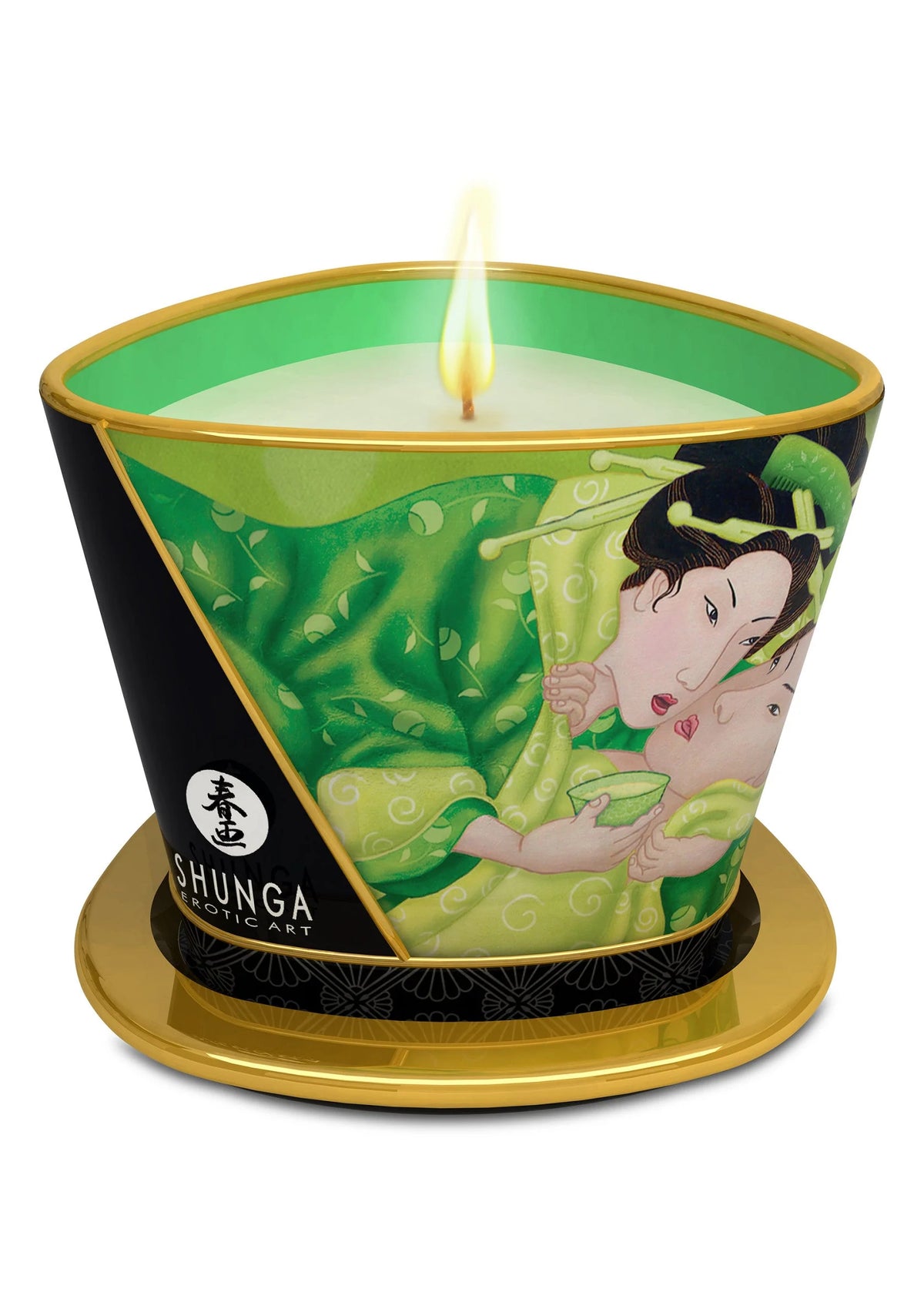 Bestel: Massage candle 170 ml by Shunga - bij Happytoys.nl, happytoys.be, Happytoys.ae: erotische sex webshop | liever Happy dan Easy ⭐⭐⭐⭐⭐ - Green Tea - 94513 - GREENTEA - 170