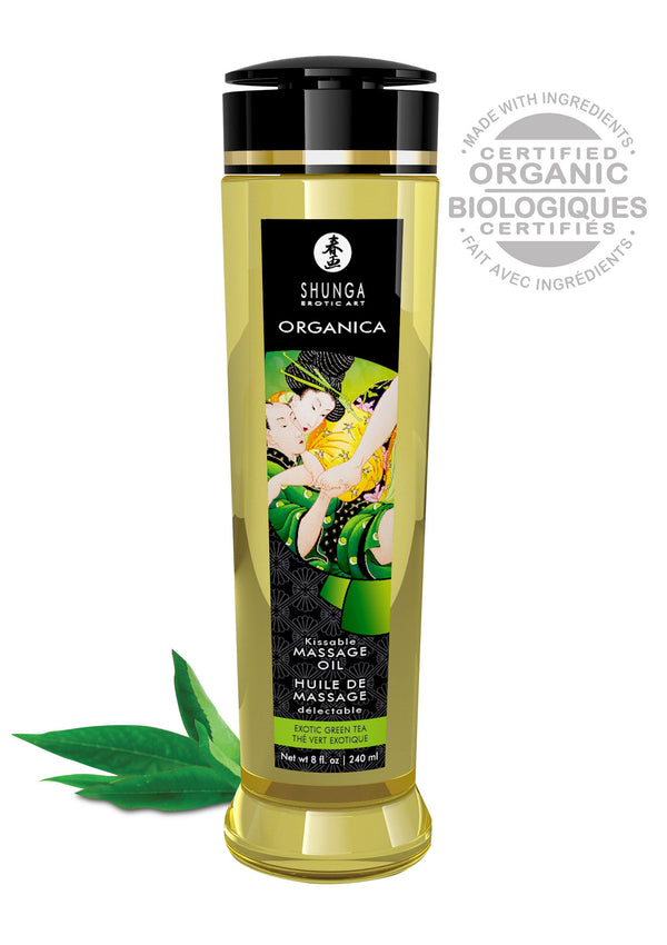 Bestel: Organica Kissable Oil by Shunga - bij Happytoys.nl, happytoys.be, Happytoys.ae: erotische sex webshop | liever Happy dan Easy ⭐⭐⭐⭐⭐ - Green Tea - 94514 - GREENTEA - 240