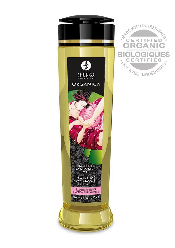 Bestel: Organica Kissable Oil by Shunga - bij Happytoys.nl, happytoys.be, Happytoys.ae: erotische sex webshop | liever Happy dan Easy ⭐⭐⭐⭐⭐ - Raspberry - 94514 - RASPBERRY - 240