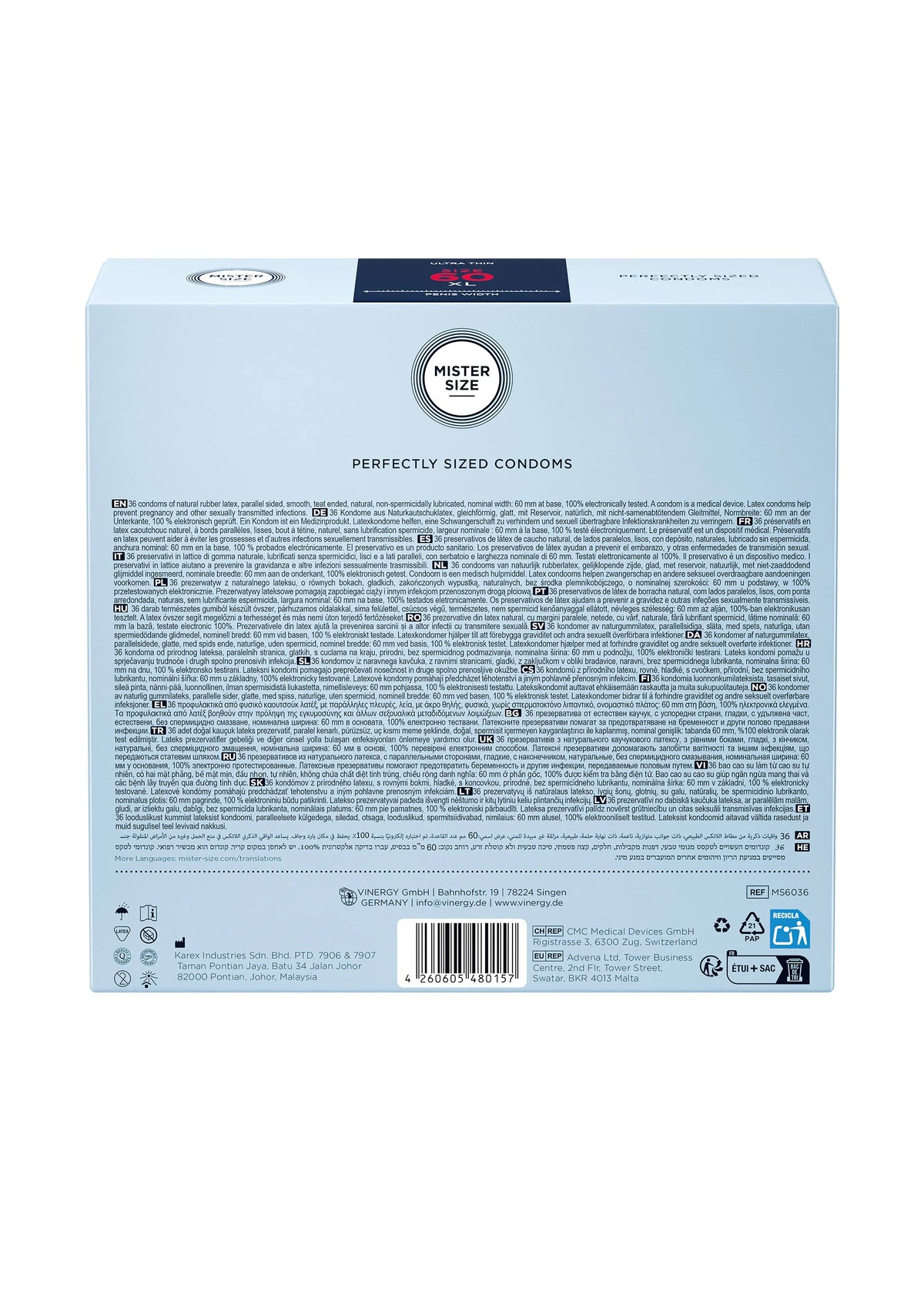 Bestel: 60mm Condoms 3pcs by Mister Size - bij Happytoys: de erotische sex webshop | liever Happy dan Easy ⭐⭐⭐⭐⭐