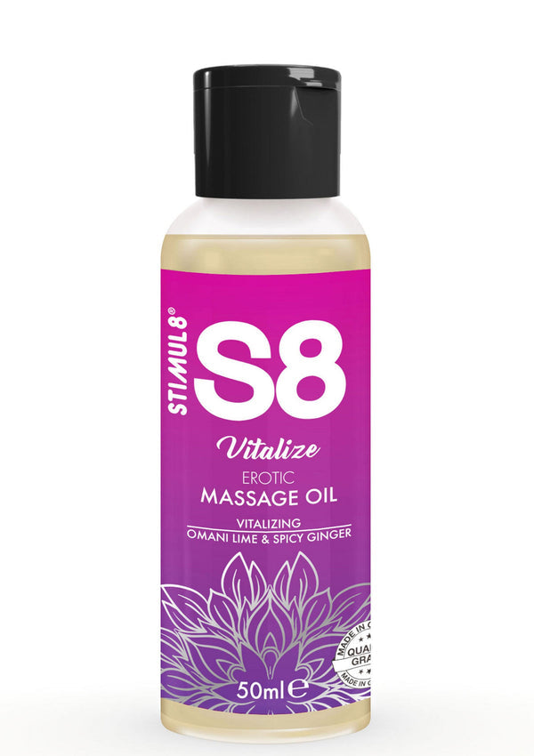 Bestel: S8 Massage Oil 50 ml by Stimul8 - bij Happytoys: de erotische sex webshop | liever Happy dan Easy ⭐⭐⭐⭐⭐ - Lime - 97426 - LIME - 50