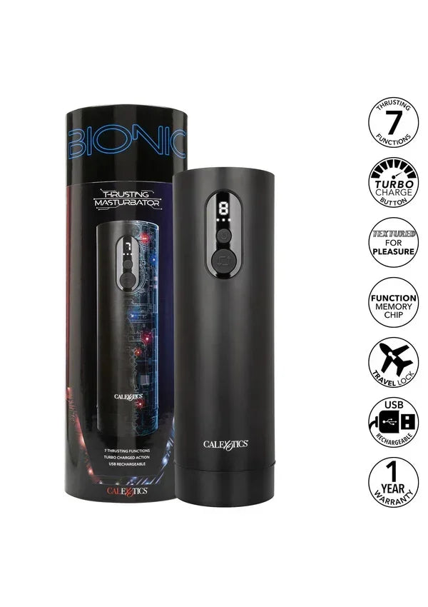 Bestel: Bionic Thrusting Masturbator by CalExotics - bij Happytoys.nl, happytoys.be, Happytoys.ae: erotische sex webshop | liever Happy dan Easy ⭐⭐⭐⭐⭐