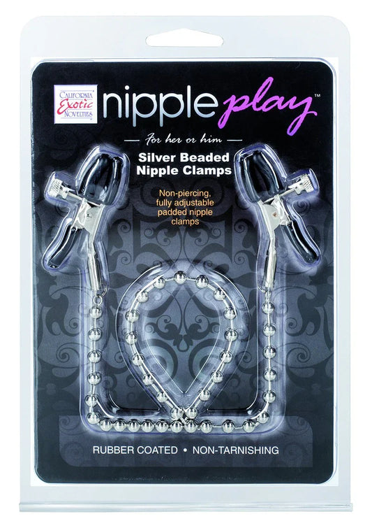 CalExotics Nipple Play Silver Beaded Nipple Clamps Tepelklemmen - Happytoys Sexshop: Toys for Feeling Happy & Easy 😊 - Discreet geleverd