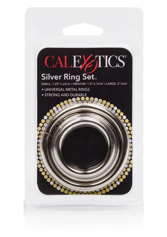 Silver Ring - 3 Piece Set by CalExotics - Happytoys Sexshop: Toys for Feeling Happy & Easy š - Discreet geleverd