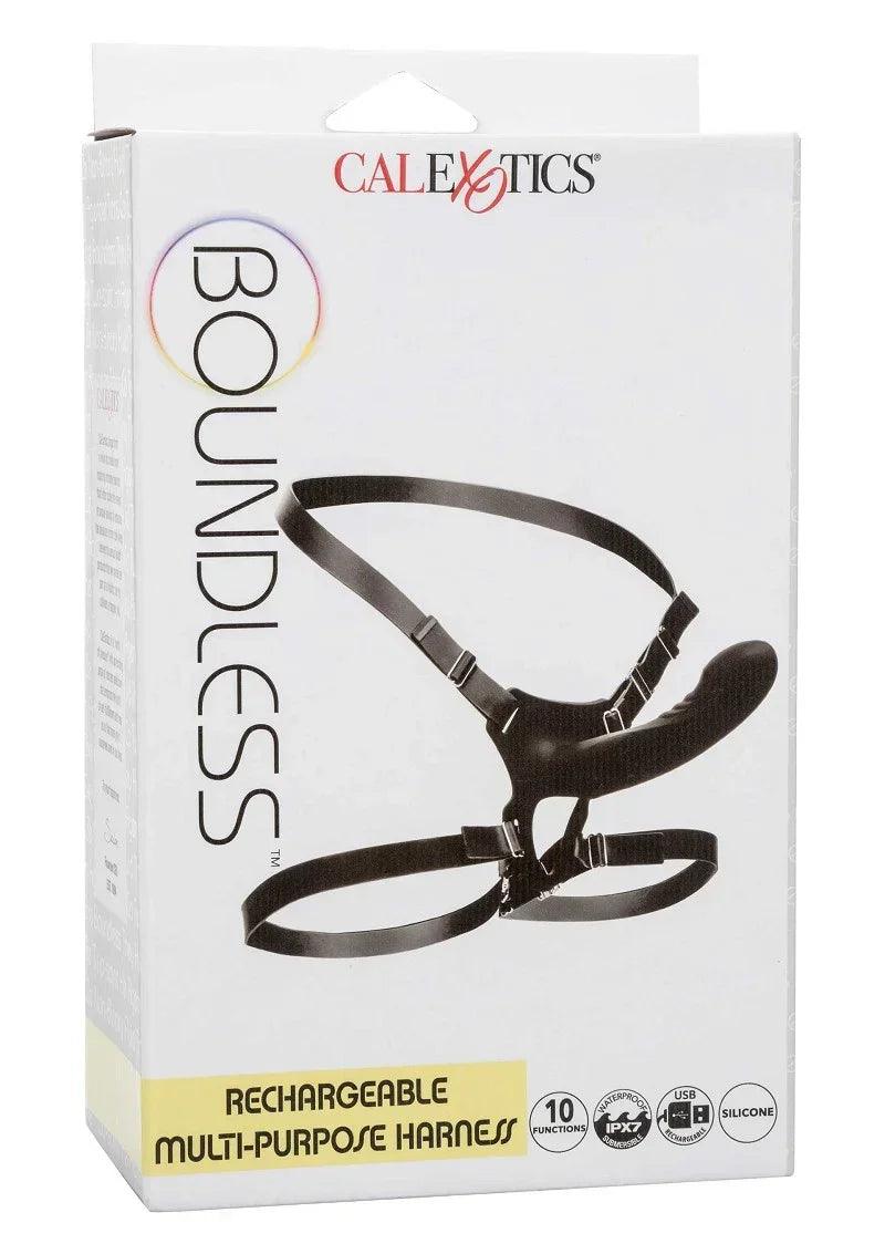 Bestel: Boundless Rechargeable Multi - Purpose Harness by CalExotics - bij Happytoys.nl, happytoys.be, Happytoys.ae: erotische sex webshop | liever Happy dan Easy ⭐⭐⭐⭐⭐