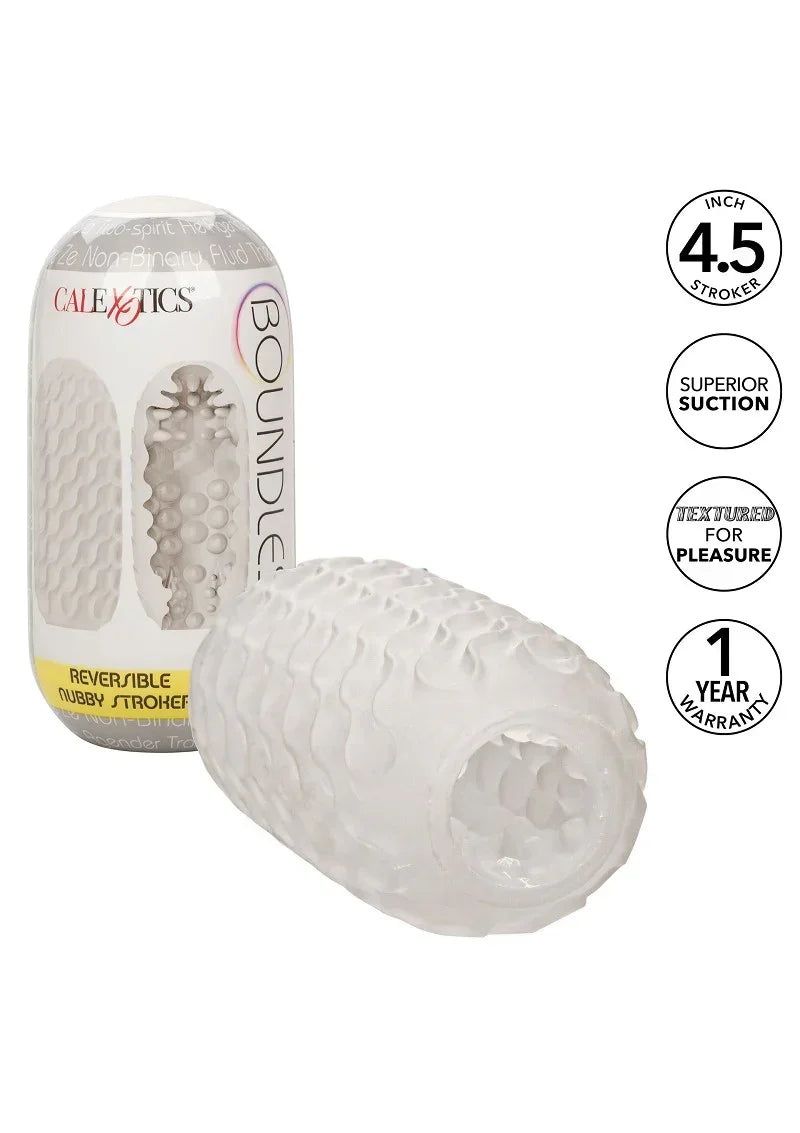 Bestel: Boundless Reversible Nubby Stroker by CalExotics - bij Happytoys.nl, happytoys.be, Happytoys.ae: erotische sex webshop | liever Happy dan Easy ⭐⭐⭐⭐⭐