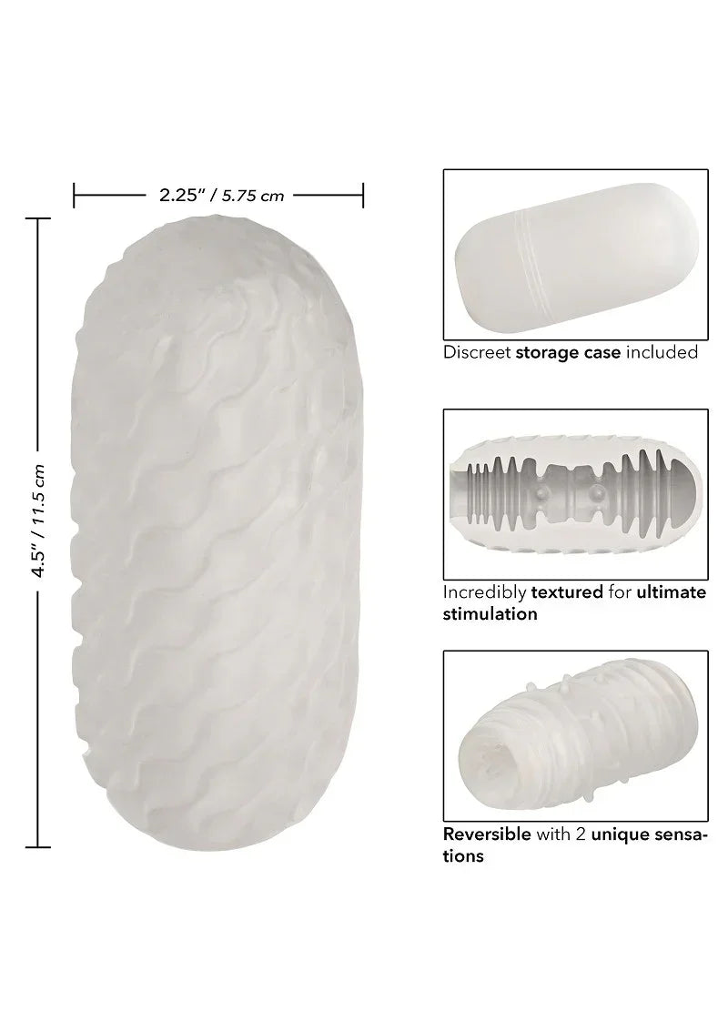 Bestel: Boundless Reversible Ribbed Stroker by CalExotics - bij Happytoys.nl, happytoys.be, Happytoys.ae: erotische sex webshop | liever Happy dan Easy ⭐⭐⭐⭐⭐