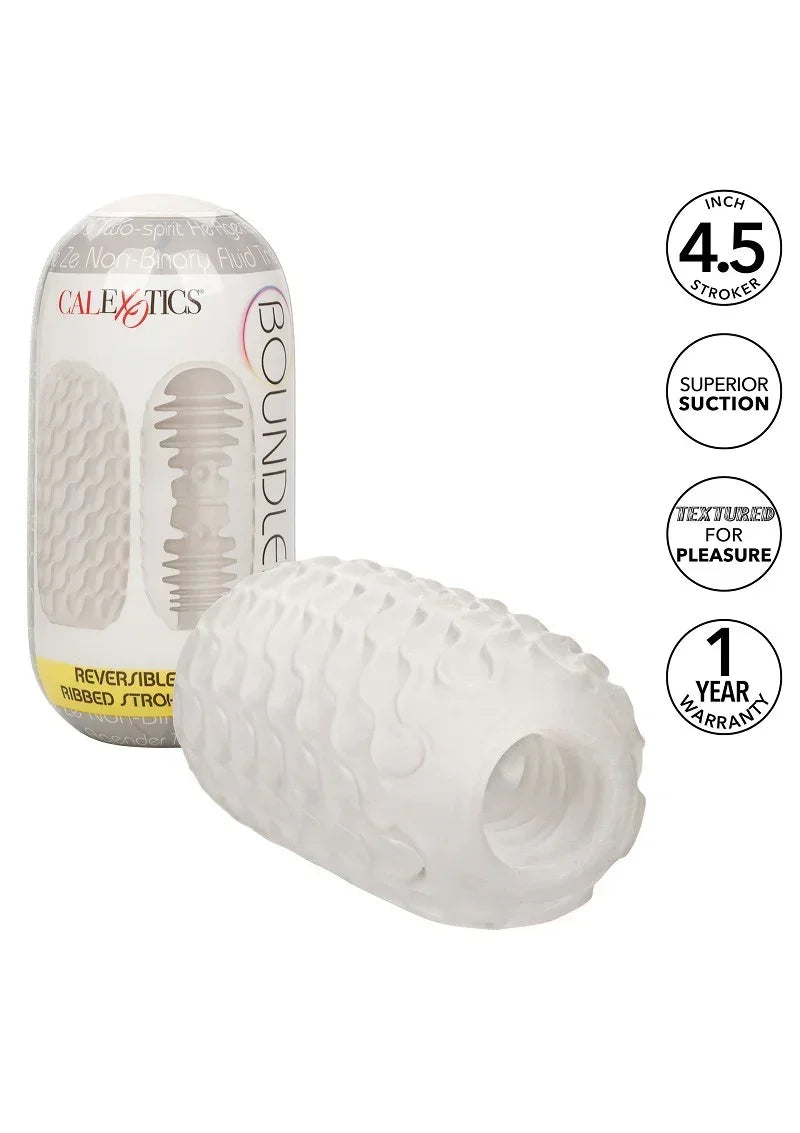 Bestel: Boundless Reversible Ribbed Stroker by CalExotics - bij Happytoys.nl, happytoys.be, Happytoys.ae: erotische sex webshop | liever Happy dan Easy ⭐⭐⭐⭐⭐