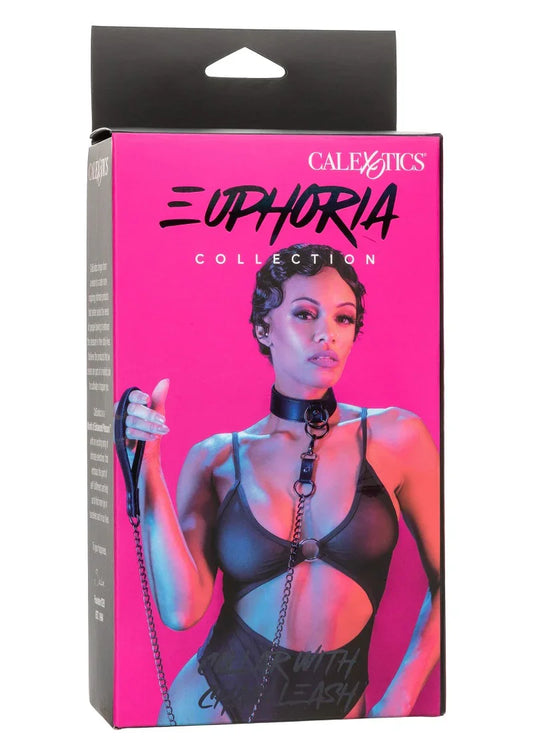 Euphoria Collection Collar with Chain Leash by CalExotics - Happytoys Sexshop: online sex shop for Feeling Happy & Easy 😊 - Discreet geleverd