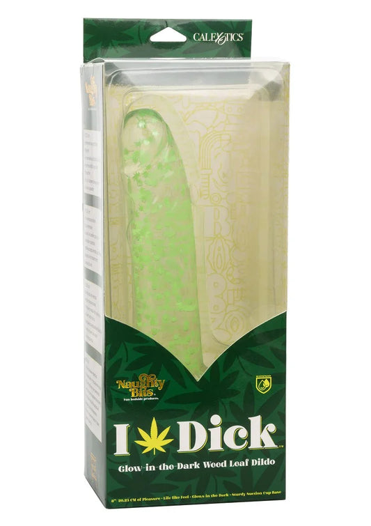 Naughty Bits I Leaf Dick Glow-In-The-Dark Weed Leaf Dildo by CalExotics - Happytoys Sexshop: Toys for Feeling Happy & Easy 😊 - Discreet geleverd