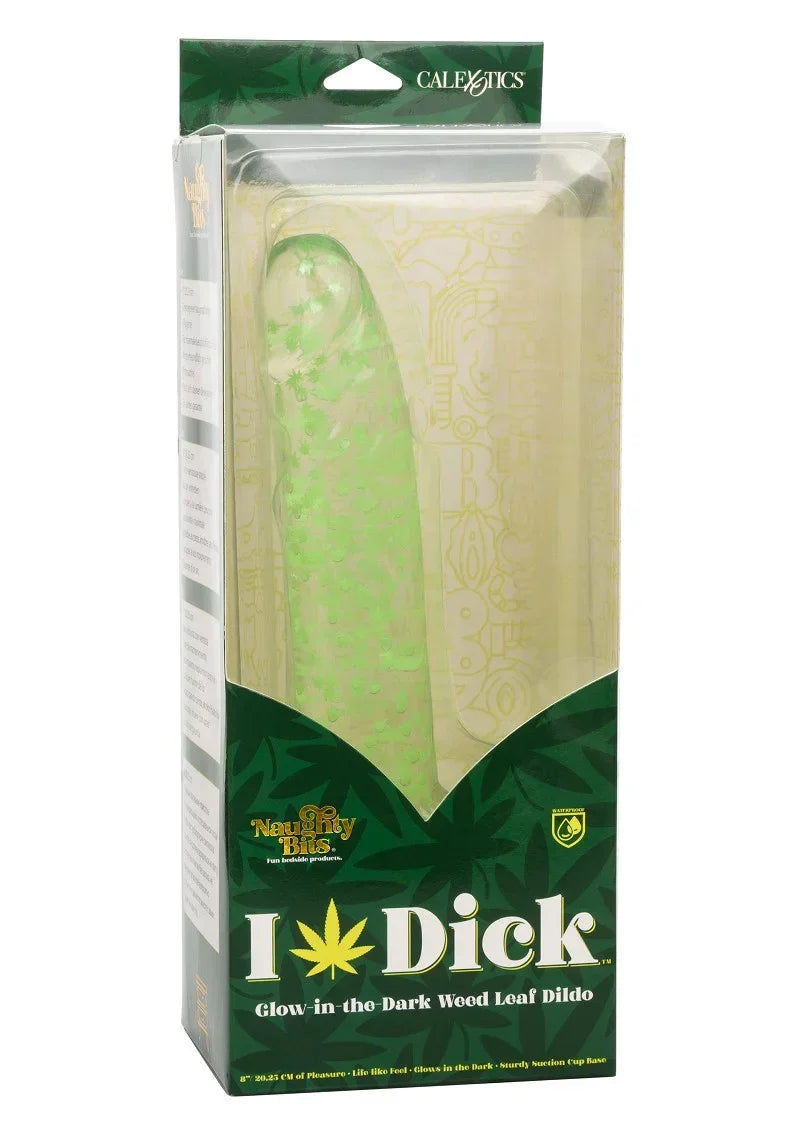 Bestel: Naughty Bits I Leaf Dick Glow - In - The - Dark Weed Leaf Dildo by CalExotics - bij Happytoys.nl, happytoys.be, Happytoys.ae: erotische sex webshop | liever Happy dan Easy βββββ