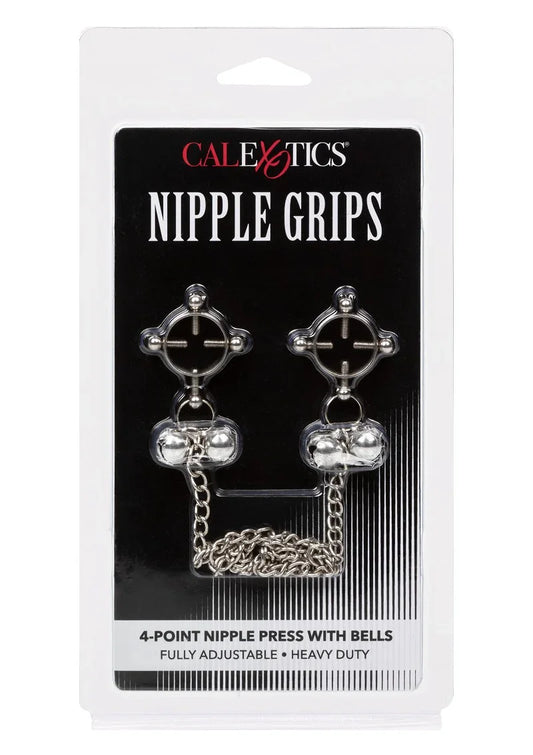 4 Point Nipple Press With Bells by CalExotics - Happytoys Sexshop: Toys for Feeling Happy & Easy 😊 - Discreet geleverd
