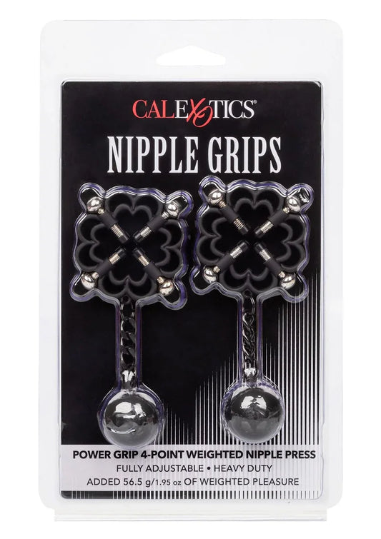 β β CalExotics Nipple Grips Power Grip 4-Point Weighted Nipple Press - Happytoys Sexshop: Toys for Feeling Happy & Easy π - Discreet geleverd