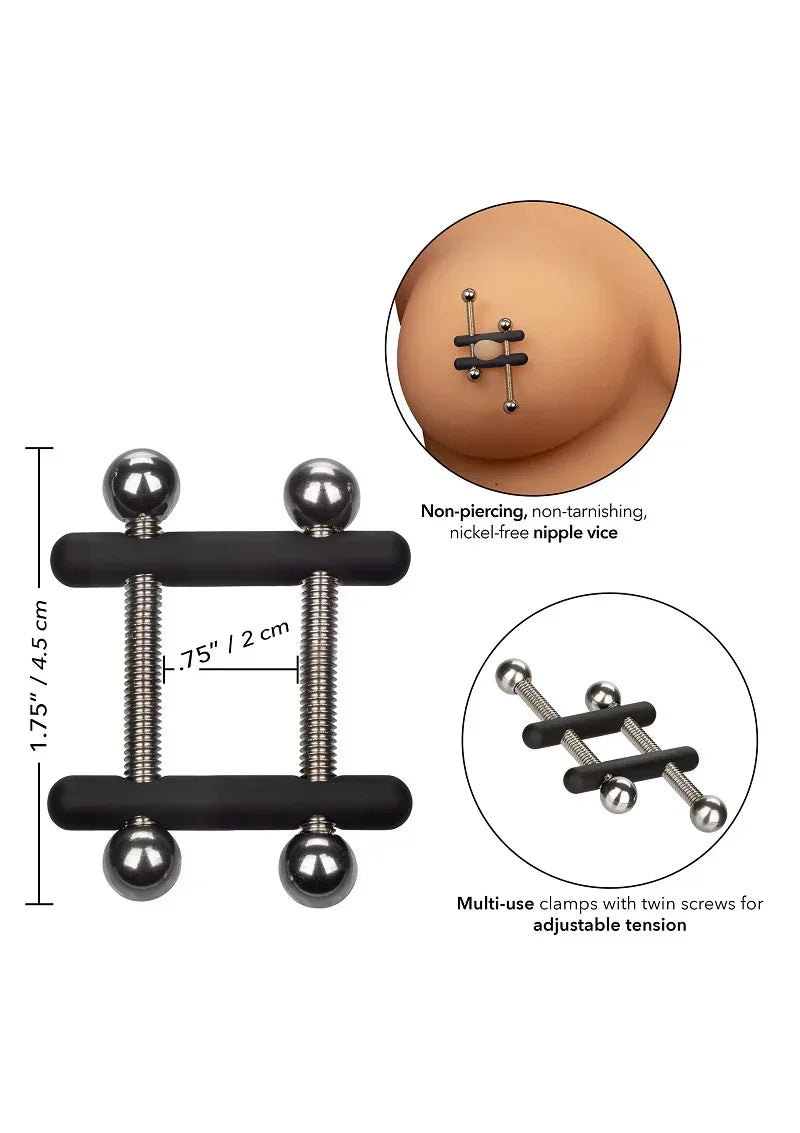 Bestel: Nipple Grips Power Grip Crossbar Nipple Vices by CalExotics - bij Happytoys.nl, happytoys.be, Happytoys.ae: erotische sex webshop | liever Happy dan Easy ⭐⭐⭐⭐⭐