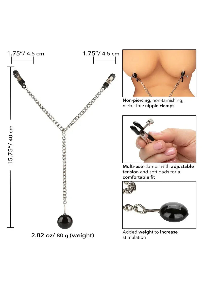 Bestel: Nipple Play Weighted Disc Nipple Clamps by CalExotics - bij Happytoys.nl, happytoys.be, Happytoys.ae: erotische sex webshop | liever Happy dan Easy βββββ