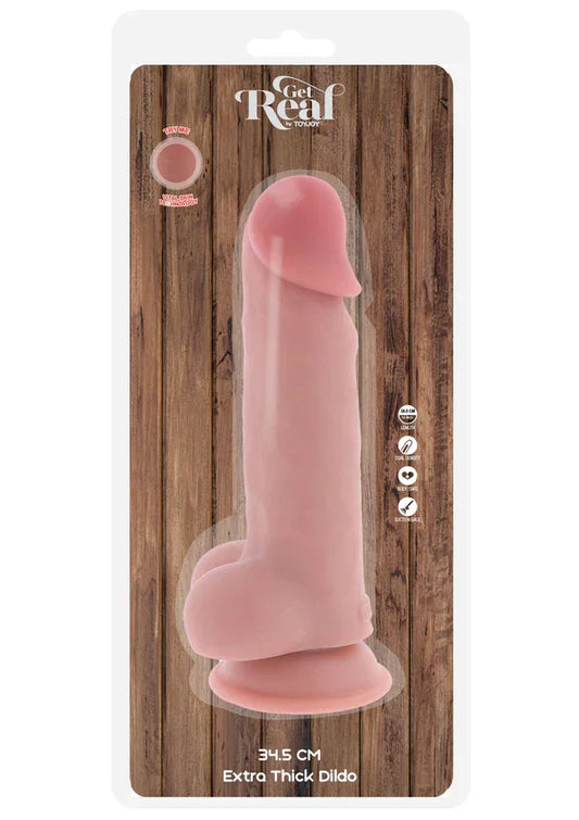 Deluxe Dual Density Thick Dildo TPE 34.5 cm by ToyJoy - Happytoys Sexshop: online sex shop for Feeling Happy & Easy π - Discreet geleverd