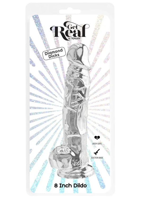 Get Real Clear Dildo with Balls 8' by ToyJoy - Happytoys Sexshop: online sex shop for Feeling Happy & Easy π - Discreet geleverd