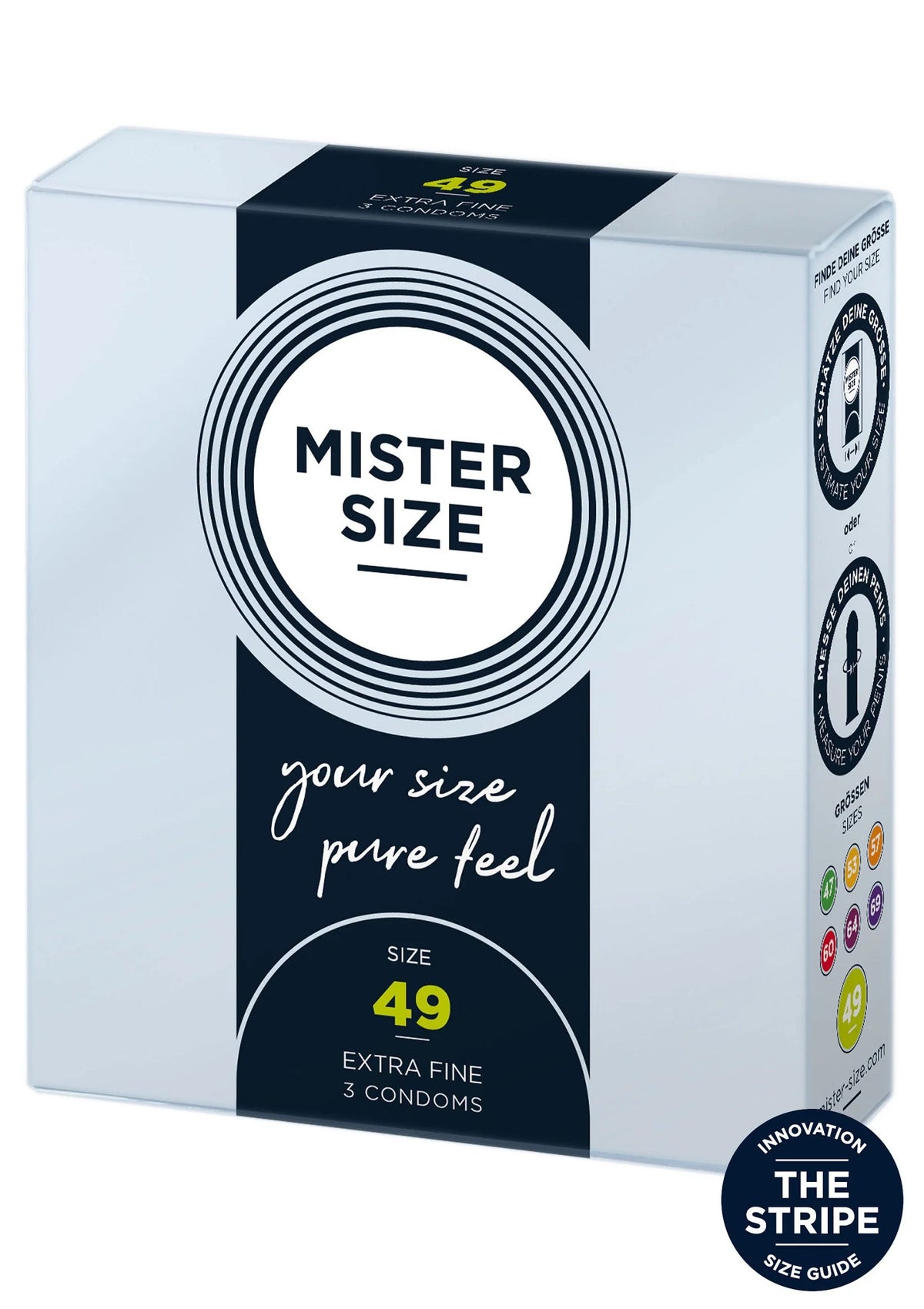 Bestel: MISTER SIZE 49mm Condoms 3pcs by Mister Size - bij Happytoys.nl, happytoys.be, Happytoys.ae: erotische sex webshop | liever Happy dan Easy ⭐⭐⭐⭐⭐