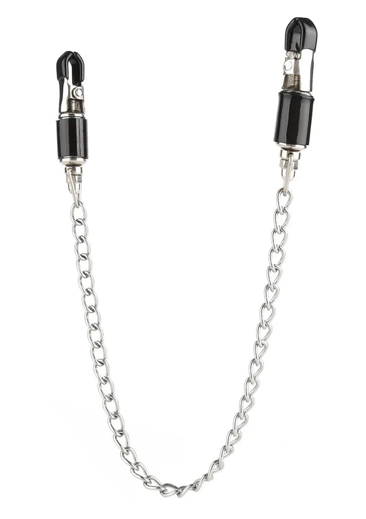 Barrel Tit Clamps With Chain by Mr. Steel - Happytoys Sexshop: Toys for Feeling Happy & Easy 😊 - Discreet geleverd