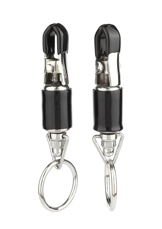 ♀ Mr. Steel Barrel Tit Clamps With Ring - Happytoys Sexshop: Toys for Feeling Happy & Easy 😊 - Discreet geleverd
