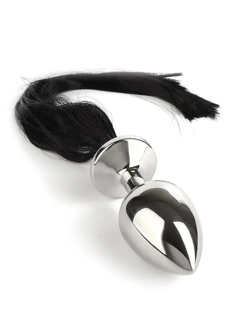 Bestel: Black Hair Pony Tail Rosebud by Mr. Steel - bij Happytoys.nl, happytoys.be, Happytoys.ae: erotische sex webshop | liever Happy dan Easy βββββ