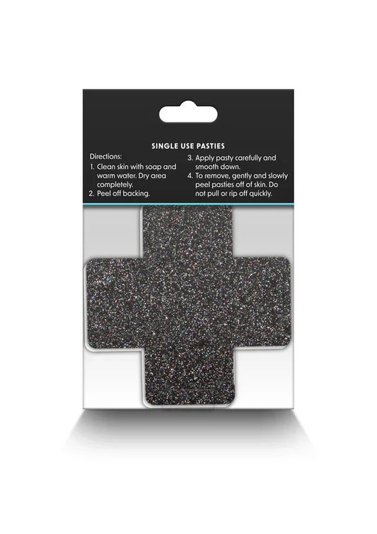 Pasties Glitter Cross 2 Pair by NS Novelties - Happytoys Sexshop: online sex shop for Feeling Happy & Easy 😊 - Discreet geleverd