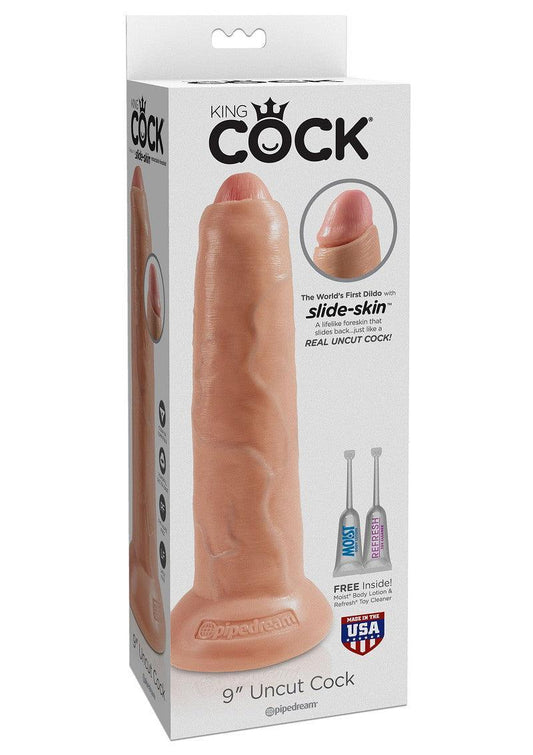 Pipedream King Cock 9' Uncut met zuignap - Happytoys Sexshop: online sex shop for Feeling Happy & Easy 😊 - Discreet geleverd
