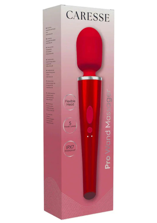 Pro Wand Massager Red by Caresse - Happytoys Sexshop: Toys for Feeling Happy & Easy π - Discreet geleverd