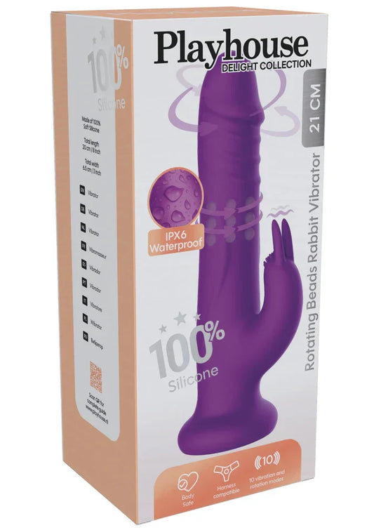 RotatingBeadsRabbitVibratorbyPlayhouseDelight2 @ Happytoys Sexshop: online sex shop for Feeling Happy & Easy 😊 the erotic store owned by a woman