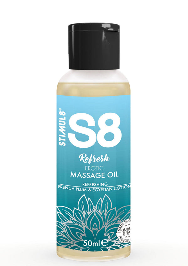 Bestel: S8 Massage Oil 50 ml by Stimul8 - bij Happytoys.nl, happytoys.be, Happytoys.ae: erotische sex webshop | liever Happy dan Easy ⭐⭐⭐⭐⭐