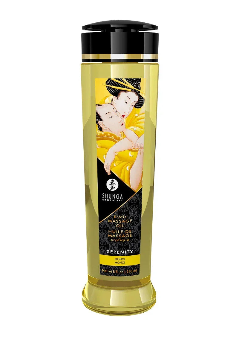 Shunga_-_Massage_Olie_-_Sensual_Island_Flowers_-_240_ml_Serentity @ Happytoys Sexshop: online sex shop for Feeling Happy & Easy 😊 the erotic store owned by a woman