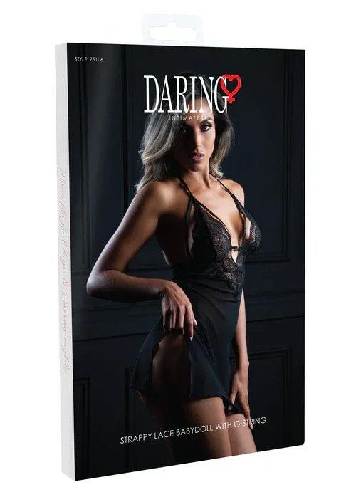 Bestel: Strappy Lace Babydoll & String by Daring Intimates - bij Happytoys.nl, happytoys.be, Happytoys.ae: erotische sex webshop | liever Happy dan Easy ⭐⭐⭐⭐⭐