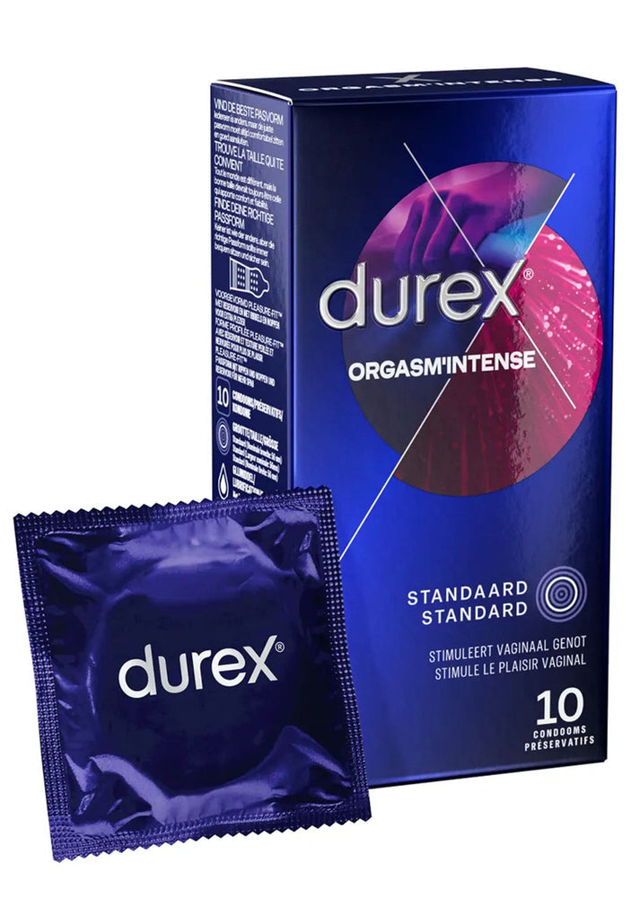Bestel: Orgasm Intense 6 x 10 condoms by Durex - bij Happytoys.nl, happytoys.be, Happytoys.ae: erotische sex webshop | liever Happy dan Easy ⭐⭐⭐⭐⭐