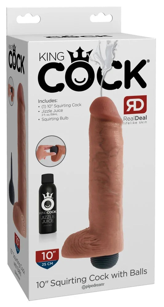 10" Squirting Cock with Balls - Happytoys Sexshop: Toys for Feeling Happy & Easy 😊 - Discreet geleverd