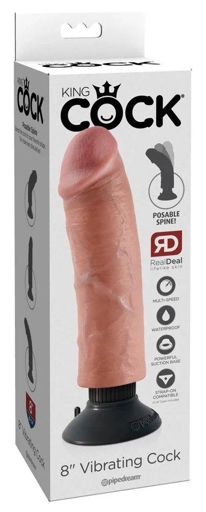 8" Vibrating Cock - Happytoys Sexshop: Toys for Feeling Happy & Easy 😊 - Discreet geleverd