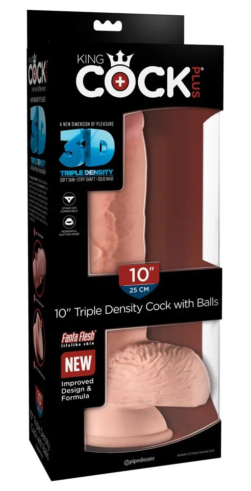 10" Triple Density Cock with Balls - Happytoys Sexshop: Toys for Feeling Happy & Easy 😊 - Discreet geleverd