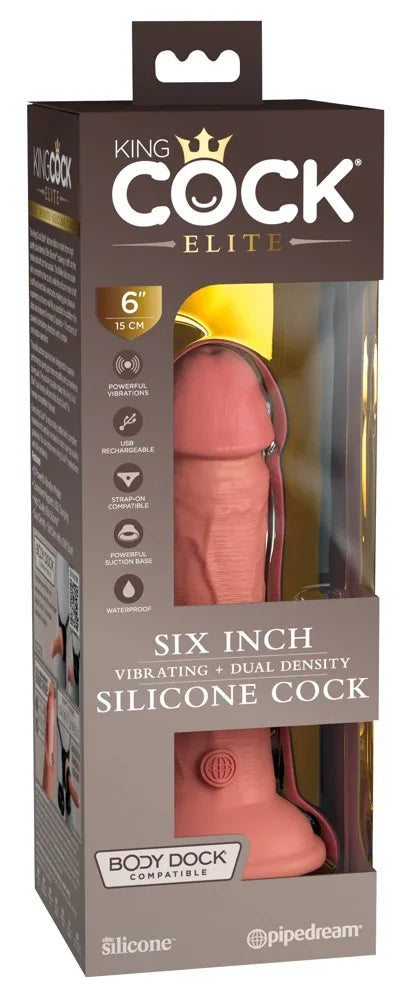 6" Vibrating + Dual Density Silicone Cock - Happytoys Sexshop: Toys for Feeling Happy & Easy 😊 - Discreet geleverd