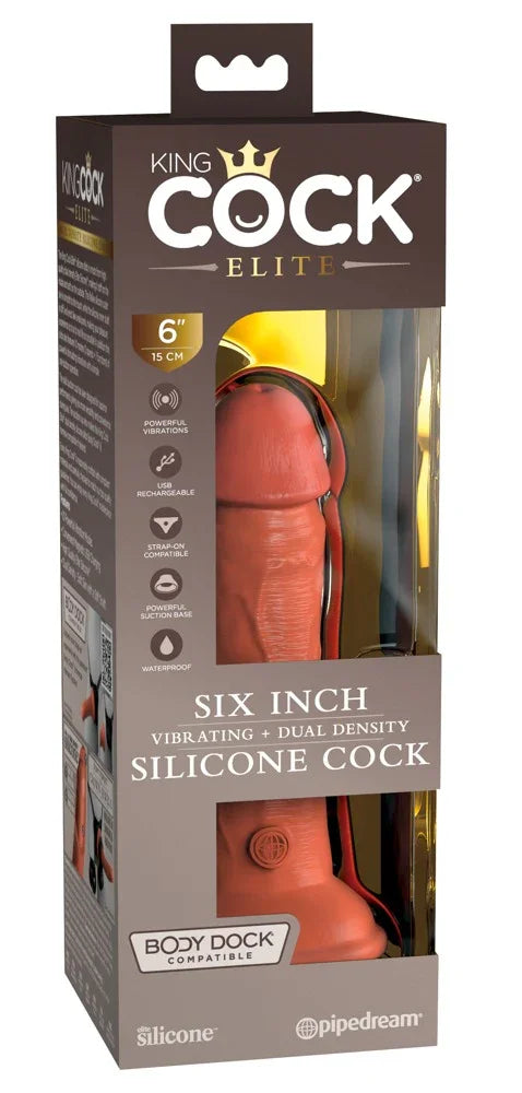 6" Vibrating + Dual Density Silicone Cock - Happytoys Sexshop: Toys for Feeling Happy & Easy 😊 - Discreet geleverd