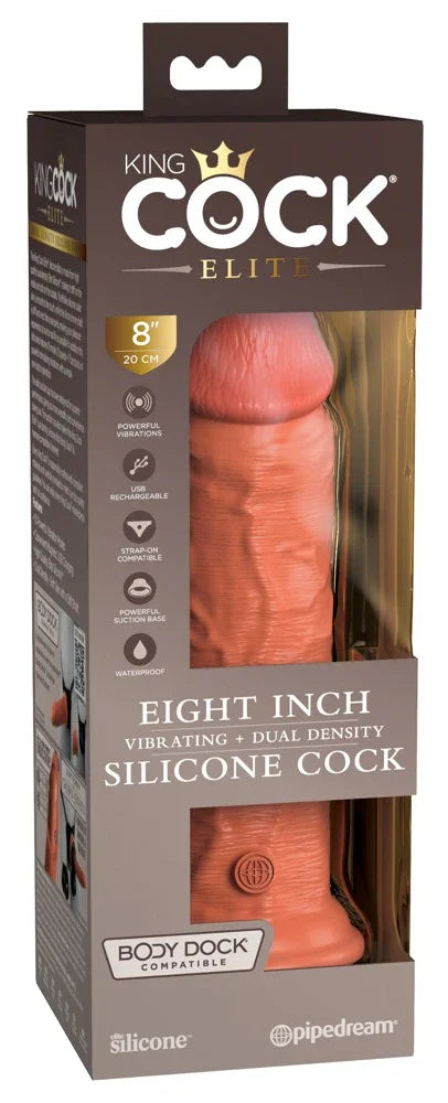 8" Vibrating + Dual Density Silicone Cock - Happytoys Sexshop: Toys for Feeling Happy & Easy 😊 - Discreet geleverd