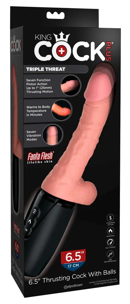 6.5“ Thrusting Cock with Balls - Happytoys Sexshop: Toys for Feeling Happy & Easy 😊 - Discreet geleverd