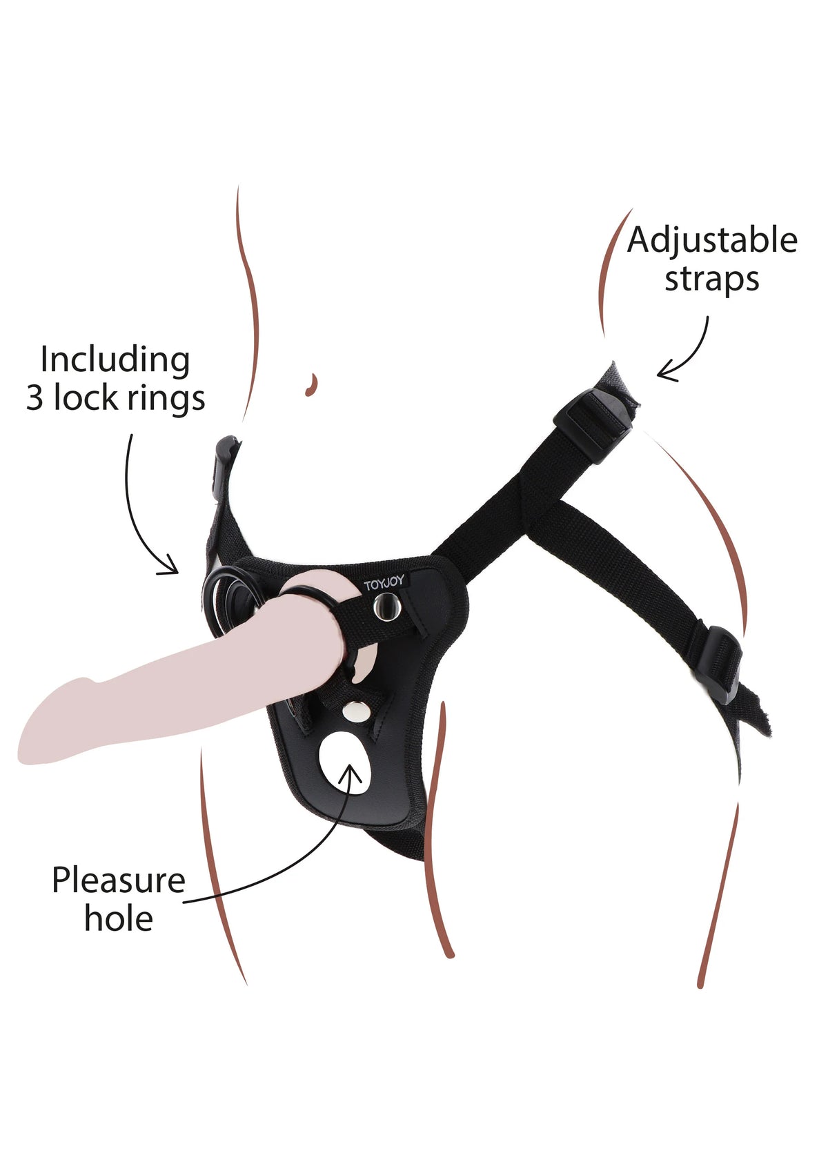 Bestel: Strap - On Pleasure Hole Harness - bij Happytoys.nl, happytoys.be, Happytoys.ae: erotische sex webshop | liever Happy dan Easy ⭐⭐⭐⭐⭐