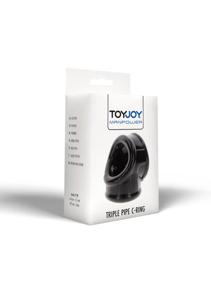 Bestel: Triple Pipe C - Ring by ToyJoy Manpower - cockrings bij Happytoys.nl, happytoys.be, Happytoys.ae: erotische sex webshop | liever Happy dan Easy ⭐⭐⭐⭐⭐