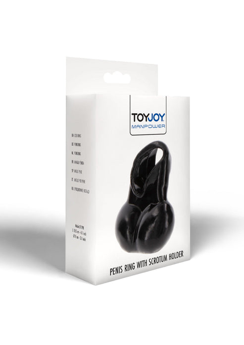 Bestel: Penis Ring with Scrotum Holder by ToyJoy Manpower - bij Happytoys.nl, happytoys.be, Happytoys.ae: erotische sex webshop | liever Happy dan Easy ⭐⭐⭐⭐⭐