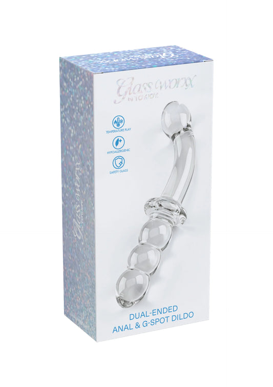Bestel: Dual - Ended Anal & G - spot Dildo byToyJoy Glass Worxx - vibrators bij Happytoys: de erotische sex webshop | liever Happy dan Easy ⭐⭐⭐⭐⭐