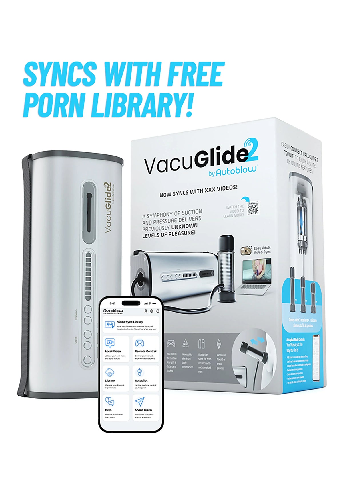 Bestel: VacuGLIDE 2 Milking Machine Video Sync by Autoblow - bij Happytoys.nl, happytoys.be, Happytoys.ae: erotische sex webshop | liever Happy dan Easy ⭐⭐⭐⭐⭐